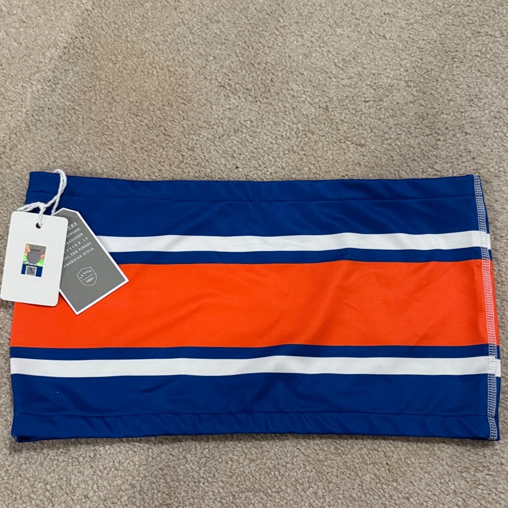League University of Florida Striped Bandeau in Blue, Orange & White - Picture 2 of 4